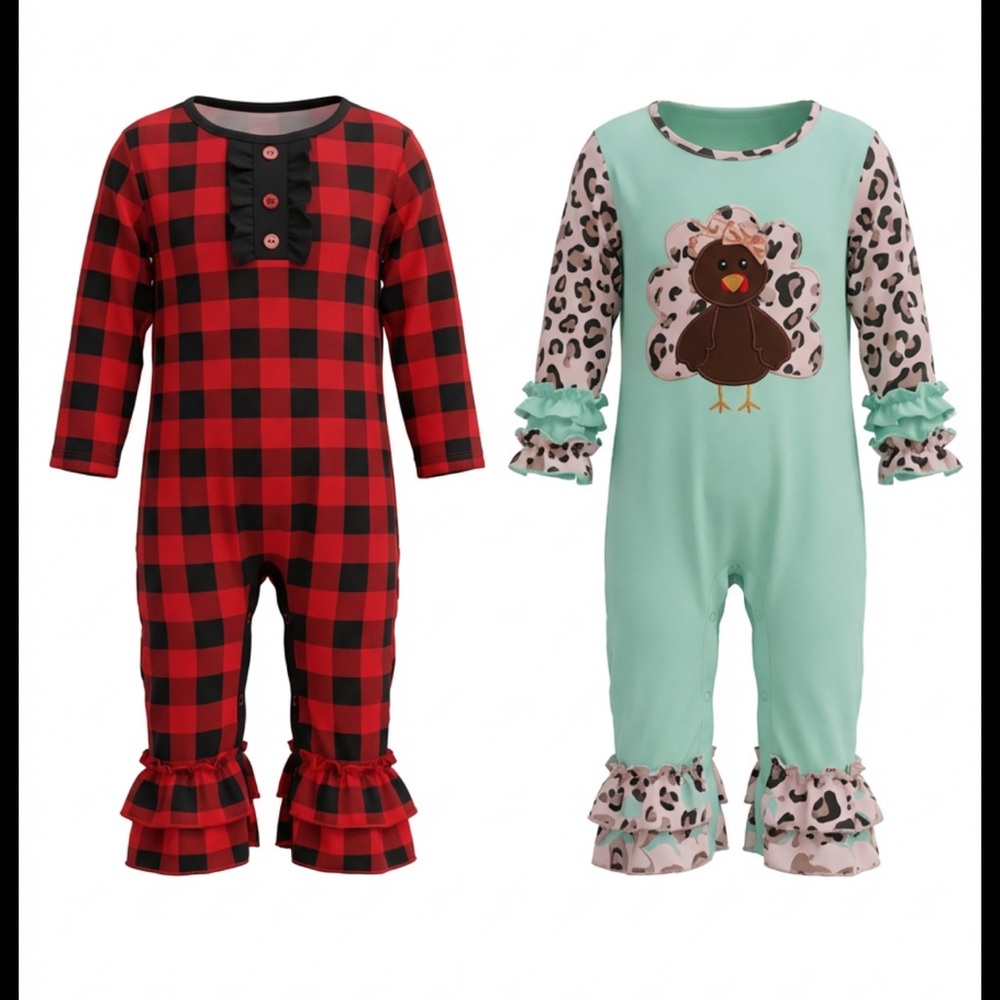 Plaid and Animal Print Kids One Pieces